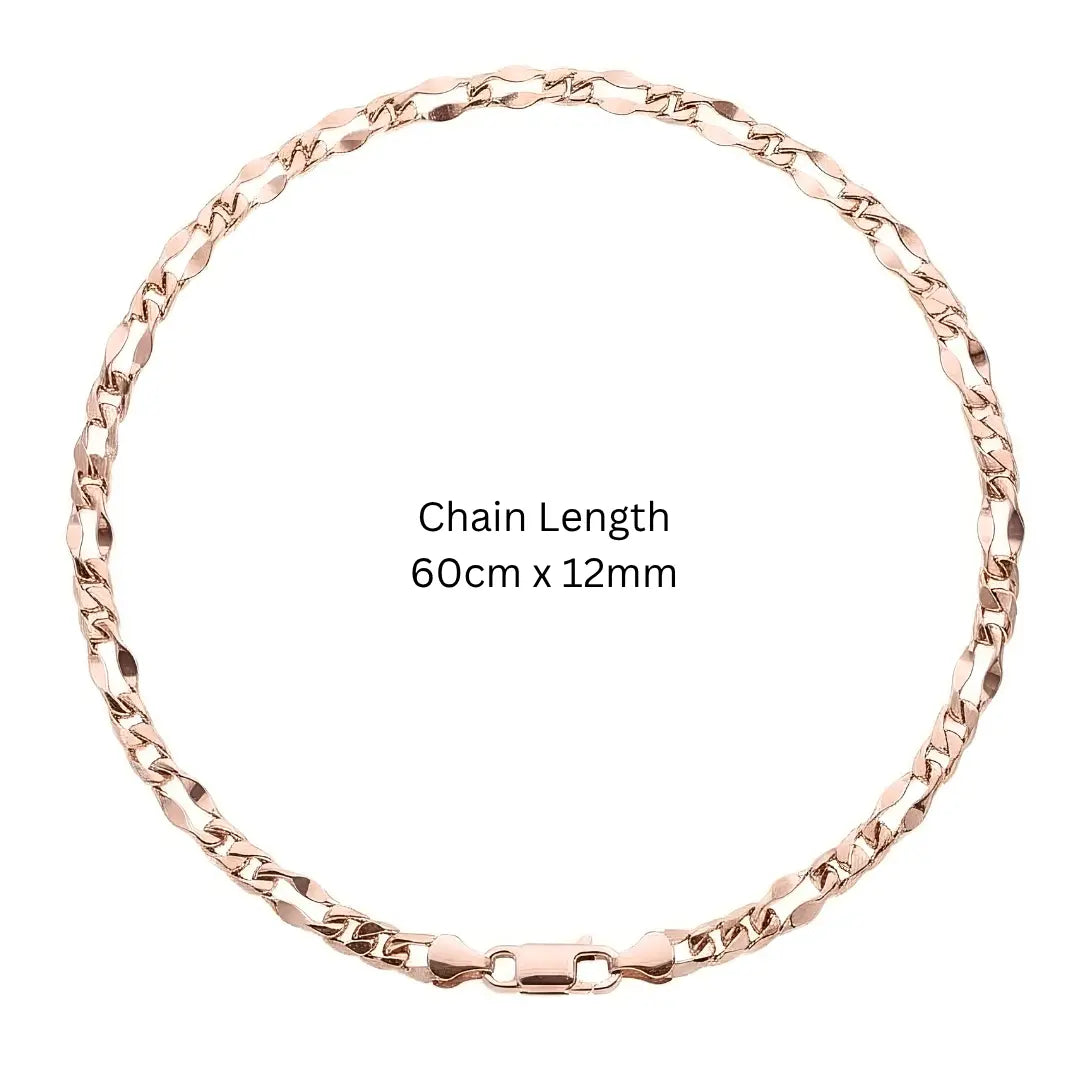 18K Gold Filled Figaro Chain Necklace - 60cm x 12mm